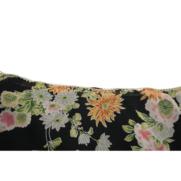 Sundance 100% Silk Black Floral Maxi Skirt Womens Large Flowy Romantic Luxe Boho - Picture 3 of 7